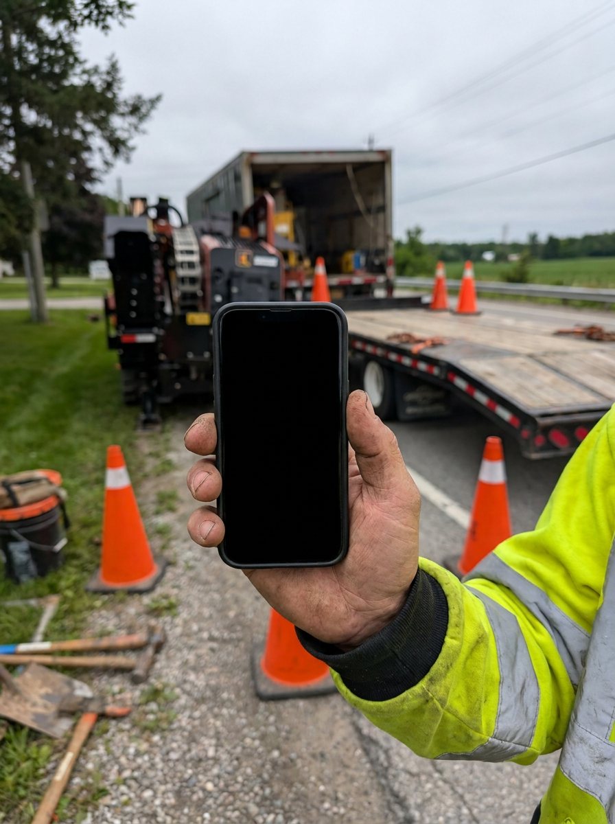 Apex crew phone running the Field Tracker at a live drill site