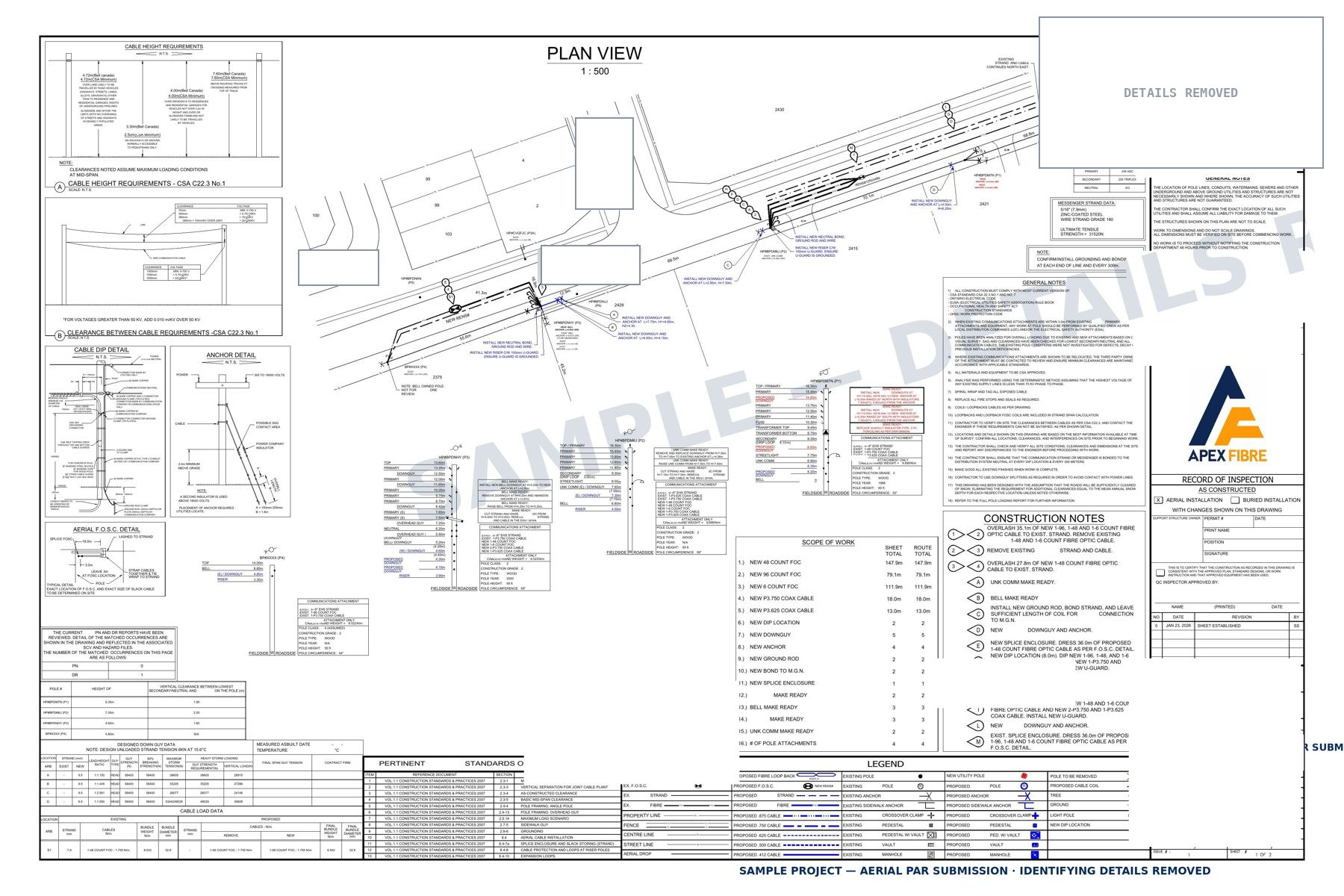 Sanitized sample of an Apex-drafted aerial PAR permit submission sheet